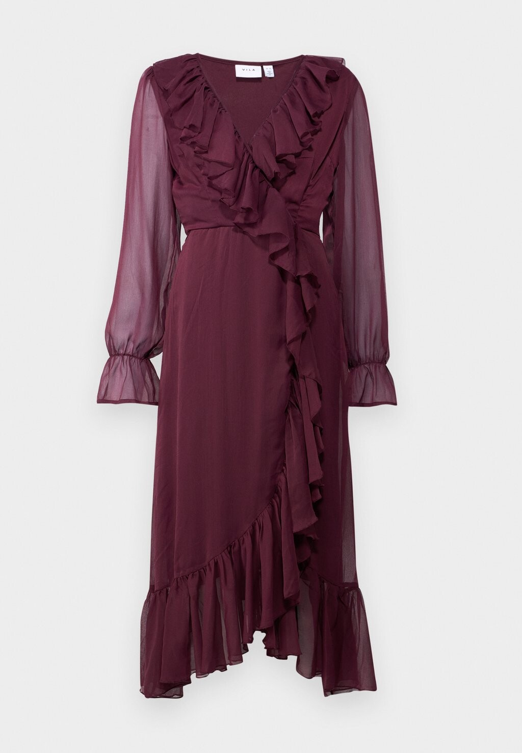 

Одежда для особых случаев VIODA MAXI FRILL DRESS VILA, темно-красный