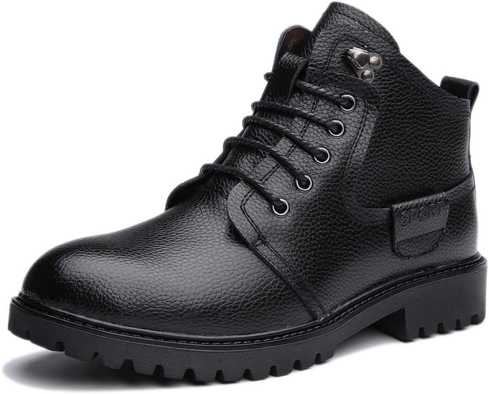 

Мужские зимние кожаные ботинки на меху с шнуровкой Beinfaith, черный