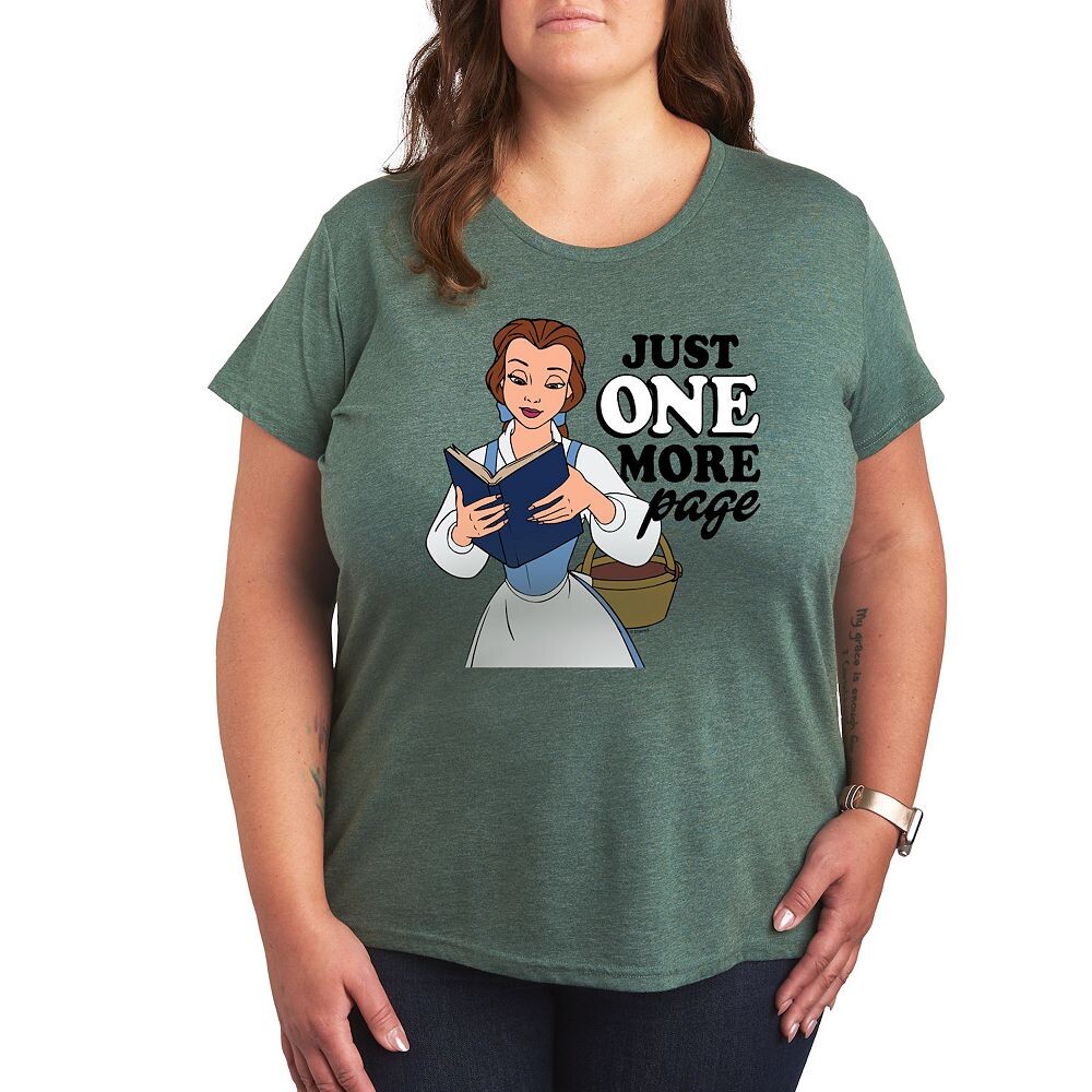 

Футболка Disney Princess Belle Plus One More Page с рисунком, цвет Heather Green