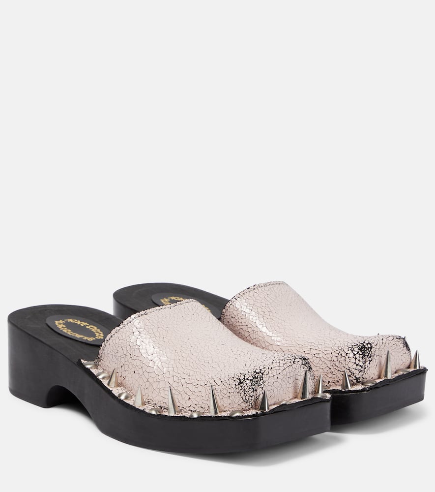 Расшитые замшевые клоги Acne Studios, Black/Pink