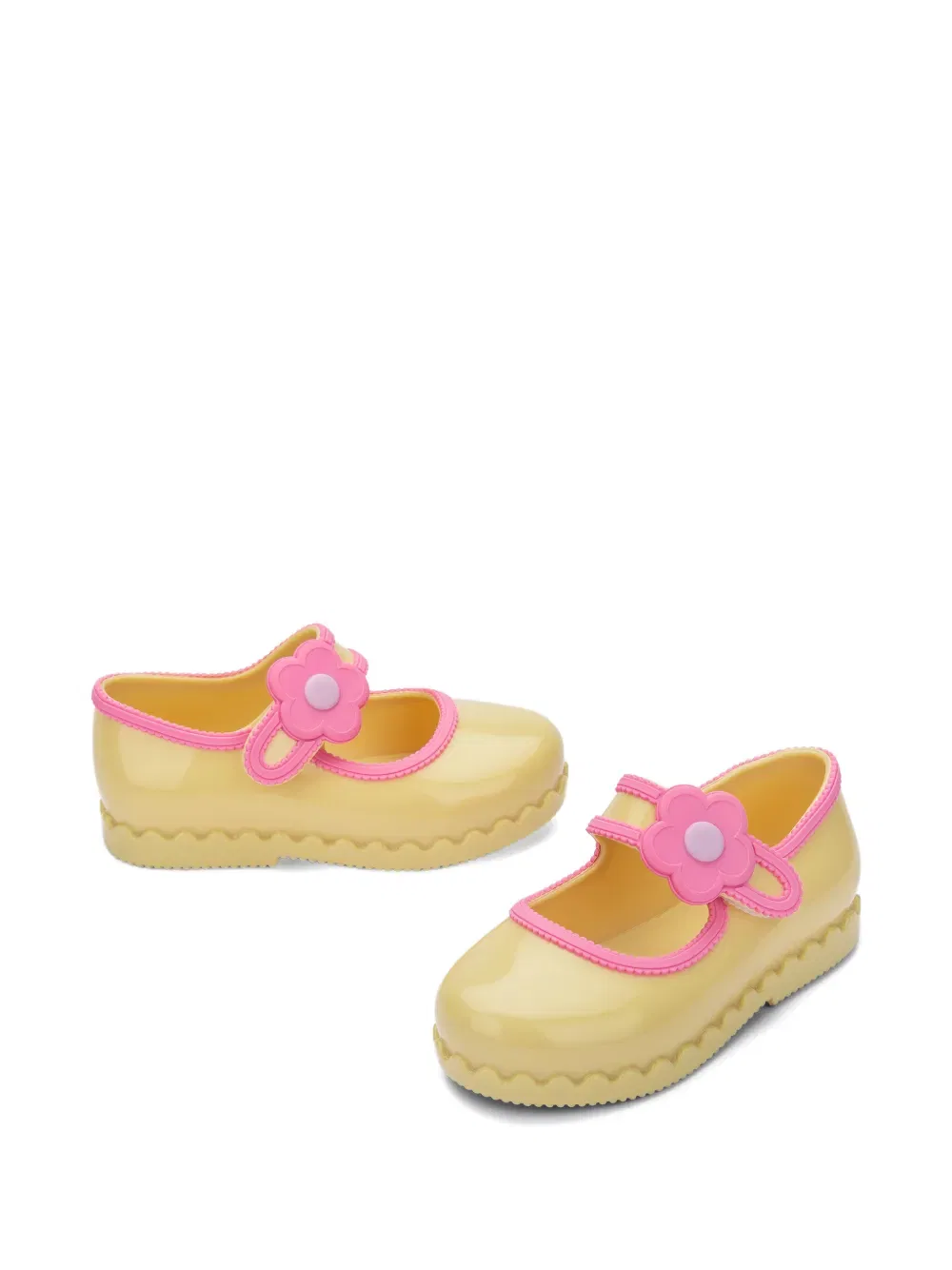 Балетки с цветочной аппликацией Mini Melissa, желтый — фото 2