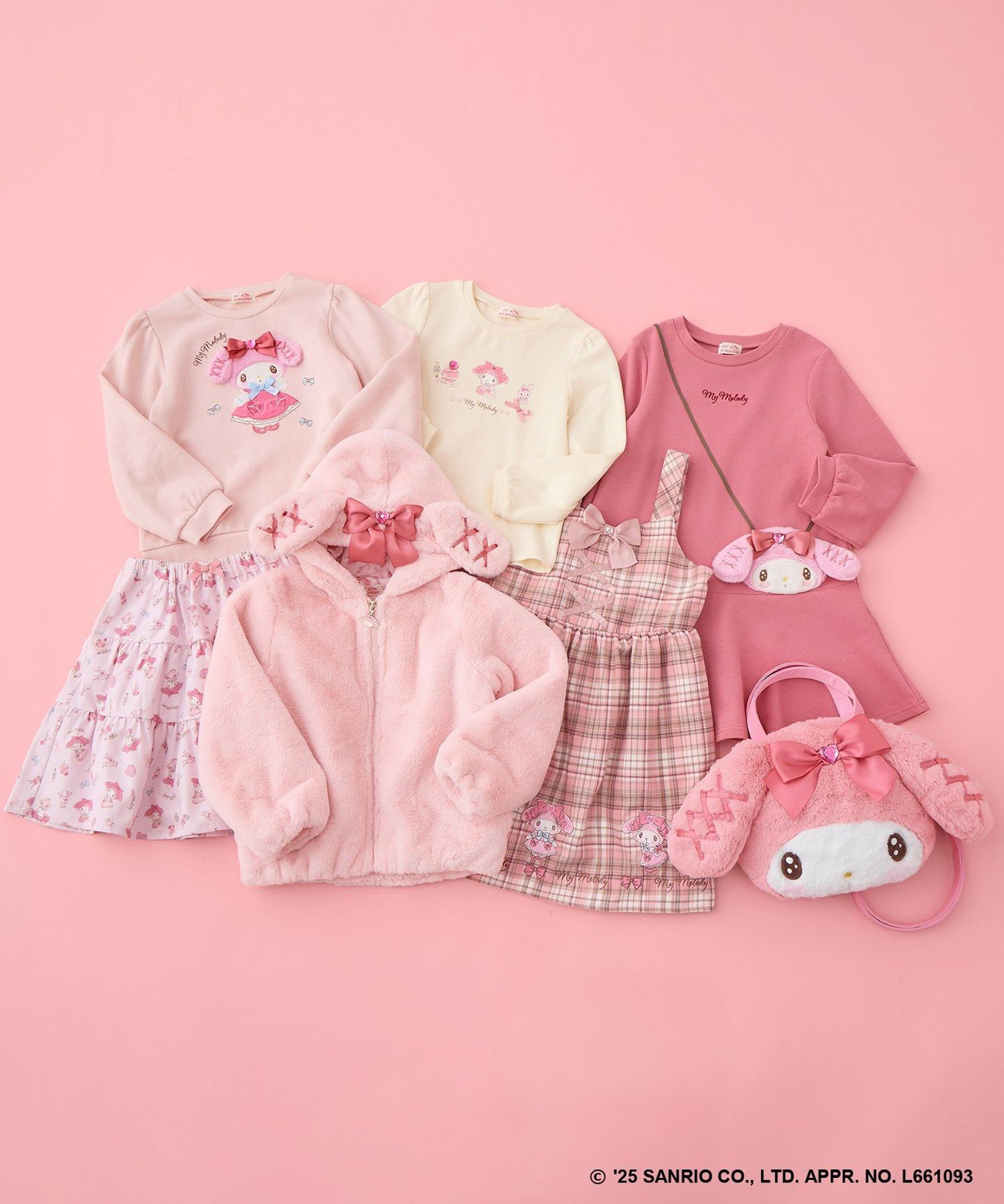 Клетчатая юбка-свитер ANY KIDS, Pink Check x My Melody [312] — фото 2