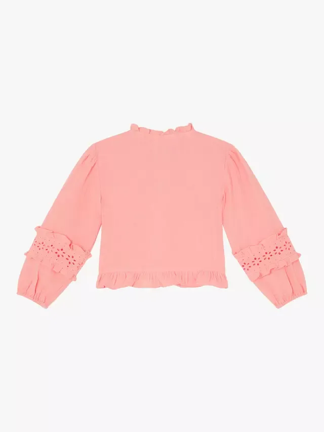 Детская блузка с длинными рукавами и оборками, розовая Angels by Accessorize — фото 2