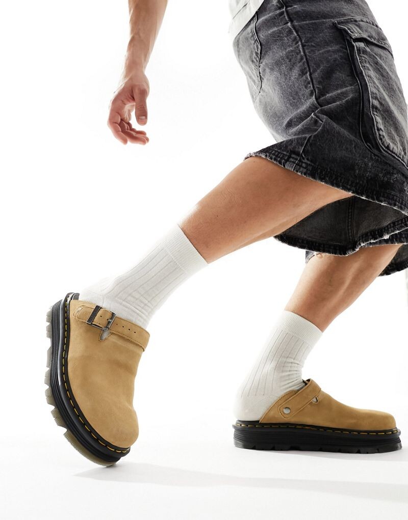 Dr Martens - ZebZag - Замшевые мюли светло-коричневого цвета — фото 4
