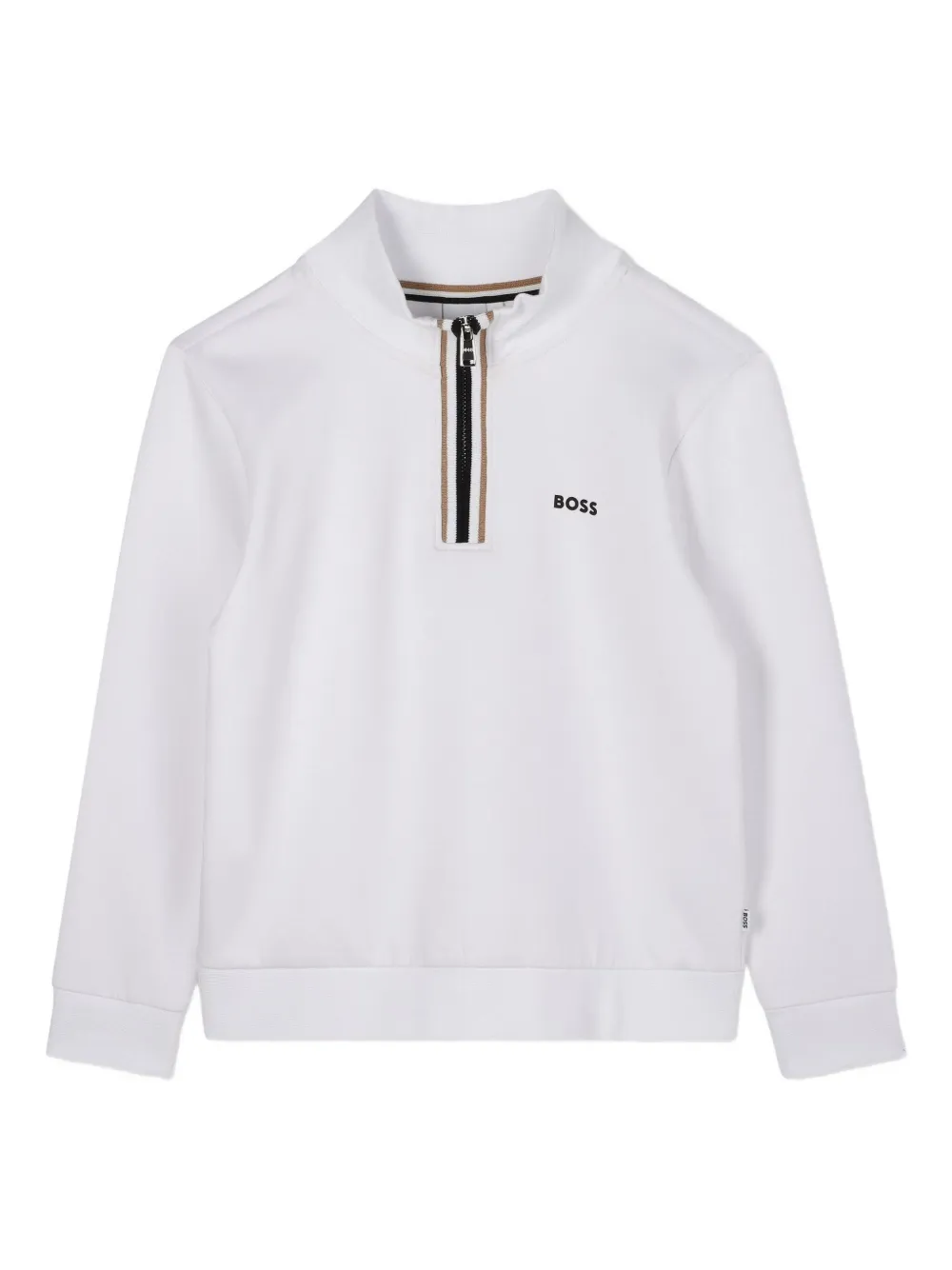 

Толстовка с воротником на молнии BOSS Kidswear, белый