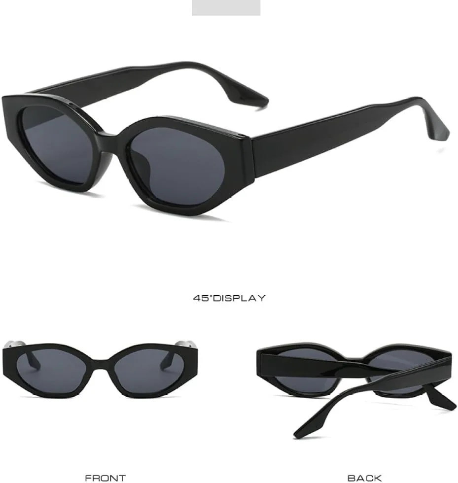 

Винтажные маленькие солнцезащитные очки «кошачий глаз» для женщин, модные, роскошные, солнцезащитные очки для женщин, защита от ультрафиолета UV400 TYUVIVO, Black