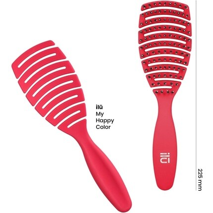 Расческа для распутывания влажных и сухих волос Ilu My Happy Color, красная, Tb Tools For Beauty — фото 2