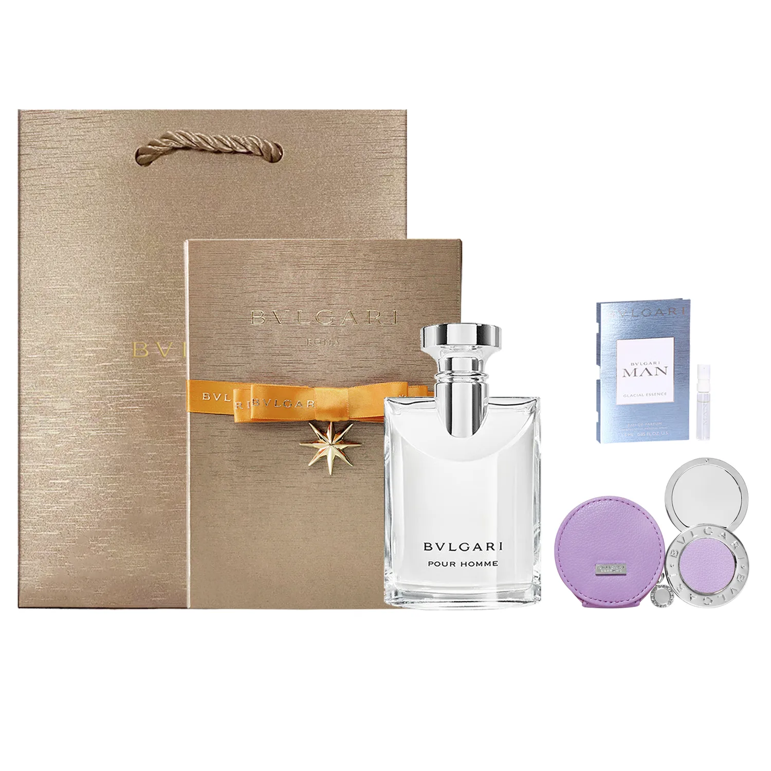 BVLGARI Набор духов унисекс, Darjeeling Tea 100ml + Baijing 5ml + Bulgari Portable Mirror + Gift Box Gift Bag — фото 2