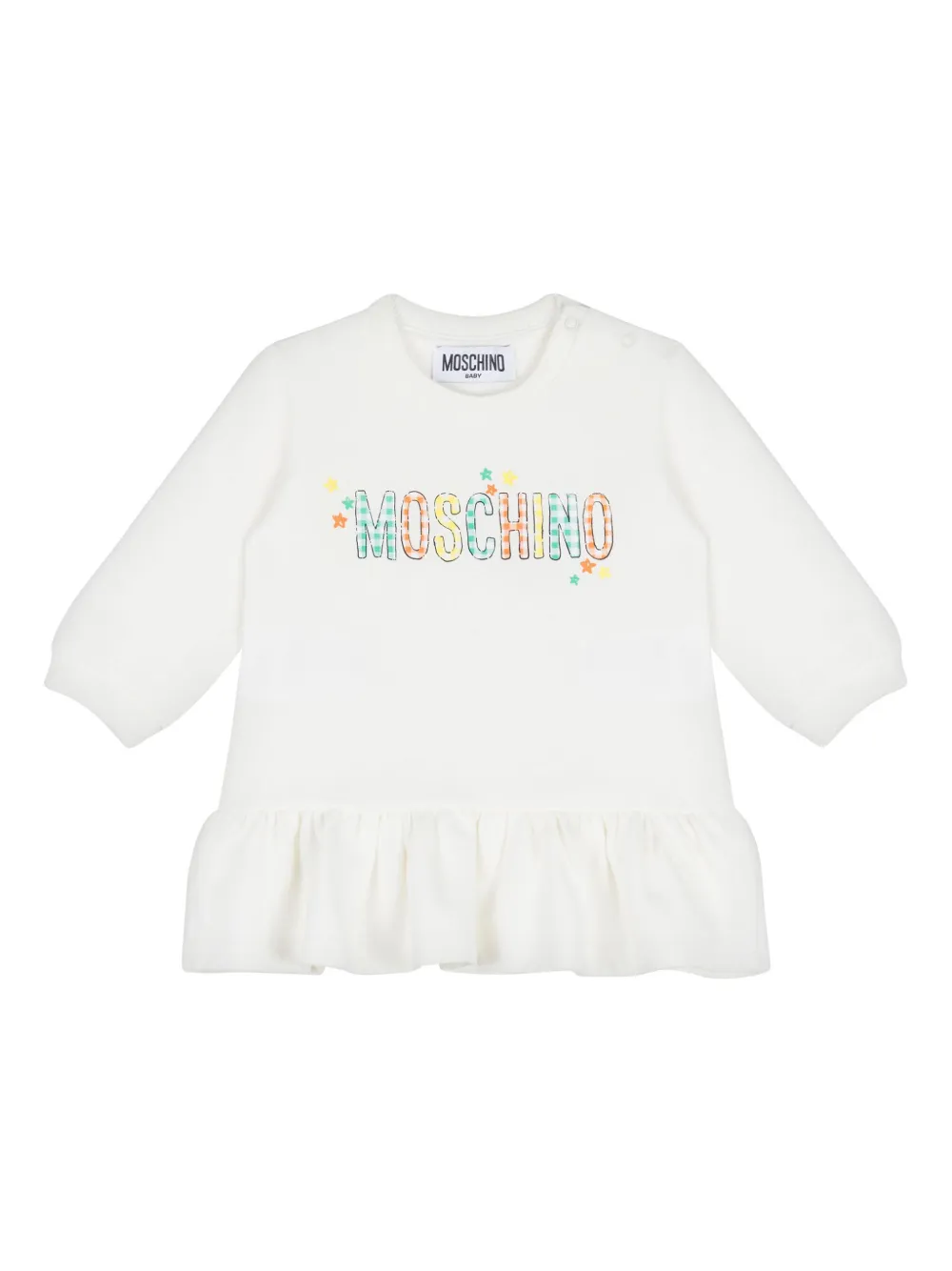 

Платье с длинными рукавами и логотипом Moschino Kids, белый