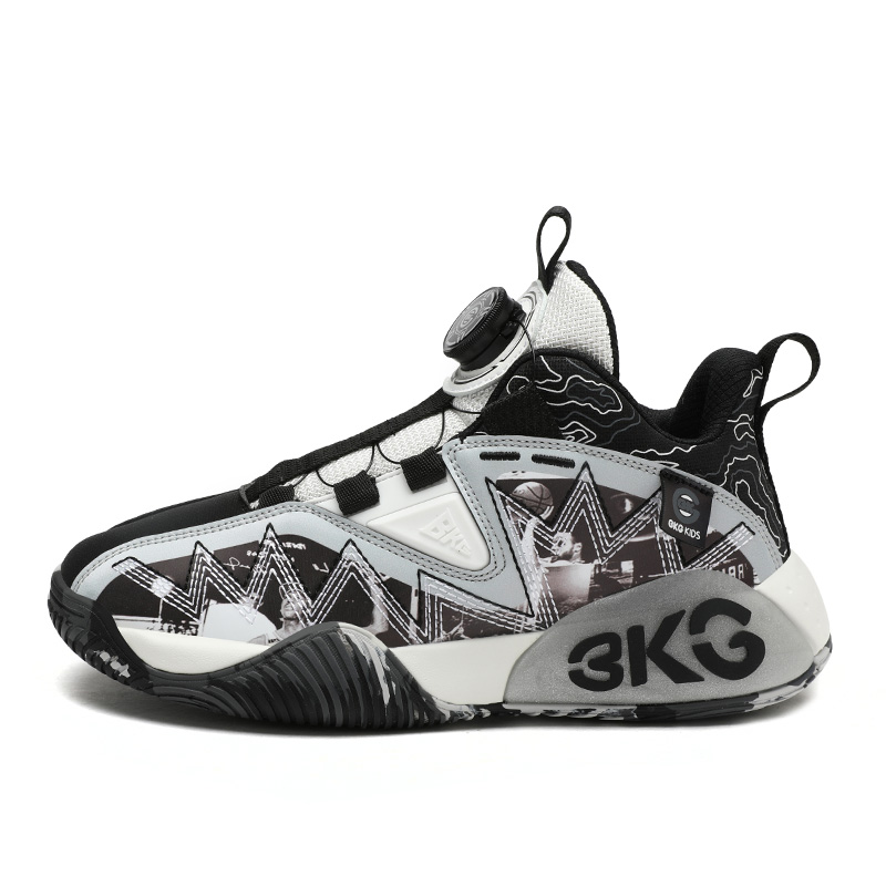 

BKG Детские баскетбольные кроссовки mid top с защитой от ударов и устойчивостью к истиранию black white