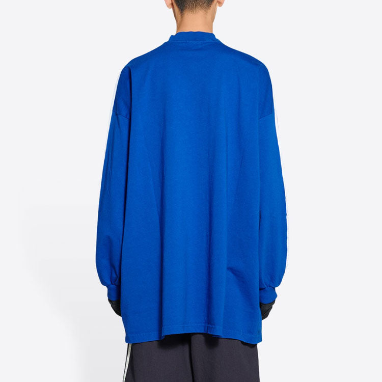 Футболка Balenciaga x adidas Long Sleeve T-shirt Oversized 'Blue' 728789TNVA65531, синий — фото 4