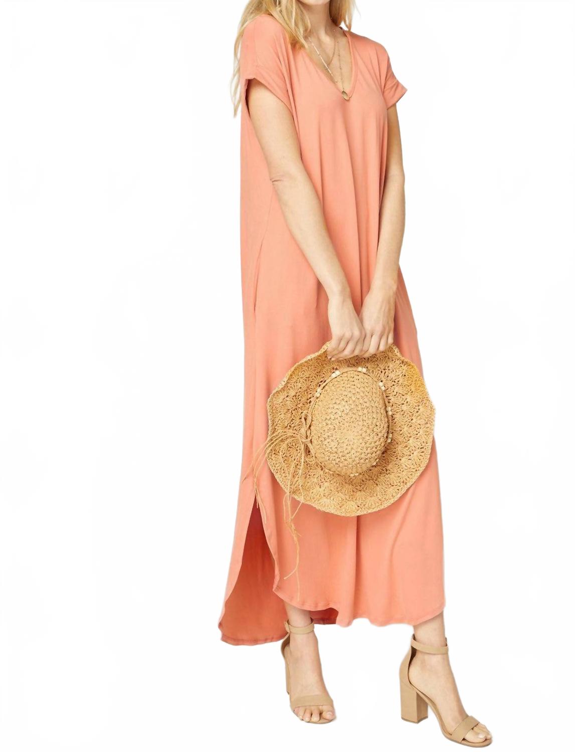 

Повседневное платье-макси с карманами в цвете заката Entro, Sunset