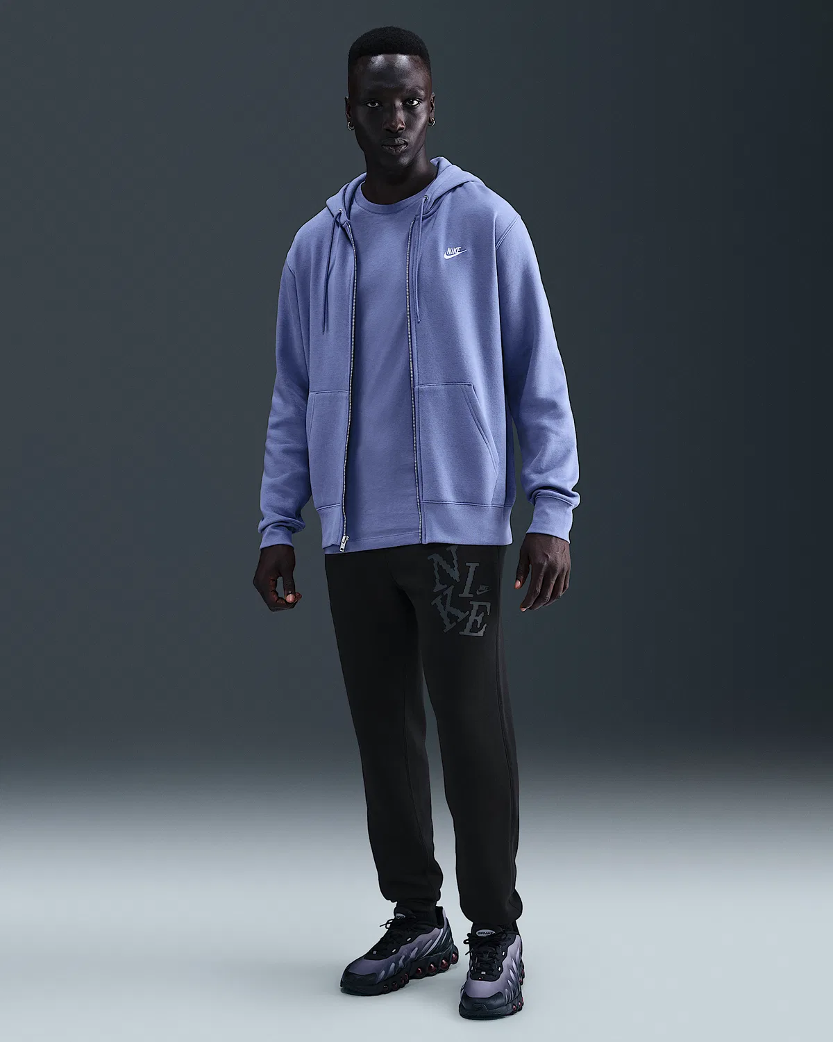 Мужские спортивные штаны Nike Sportswear Club на флисе с манжетами, Black/Anthracite
