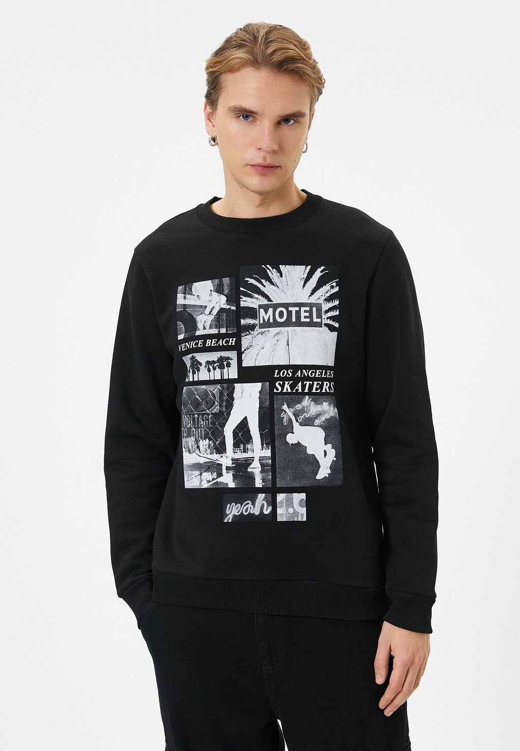 

Толстовка SLOGAN CREW NECK Koton, черный