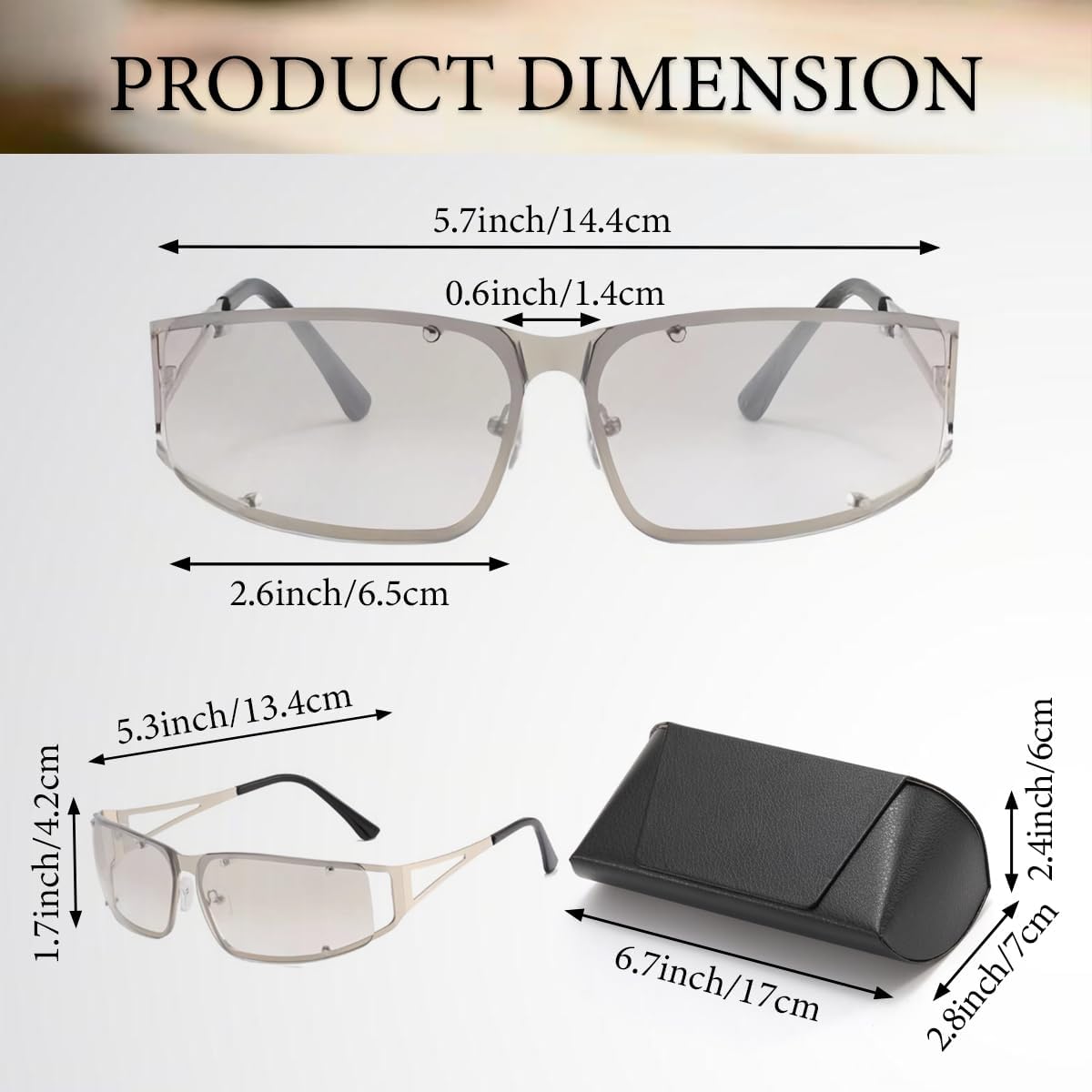 

Солнцезащитные очки Y2K для женщин – спортивные очки с защитой от УФ-излучения, в комплекте с чехлом, для вождения и активного отдыха на открытом воздухе MILLEVIBE, Silver