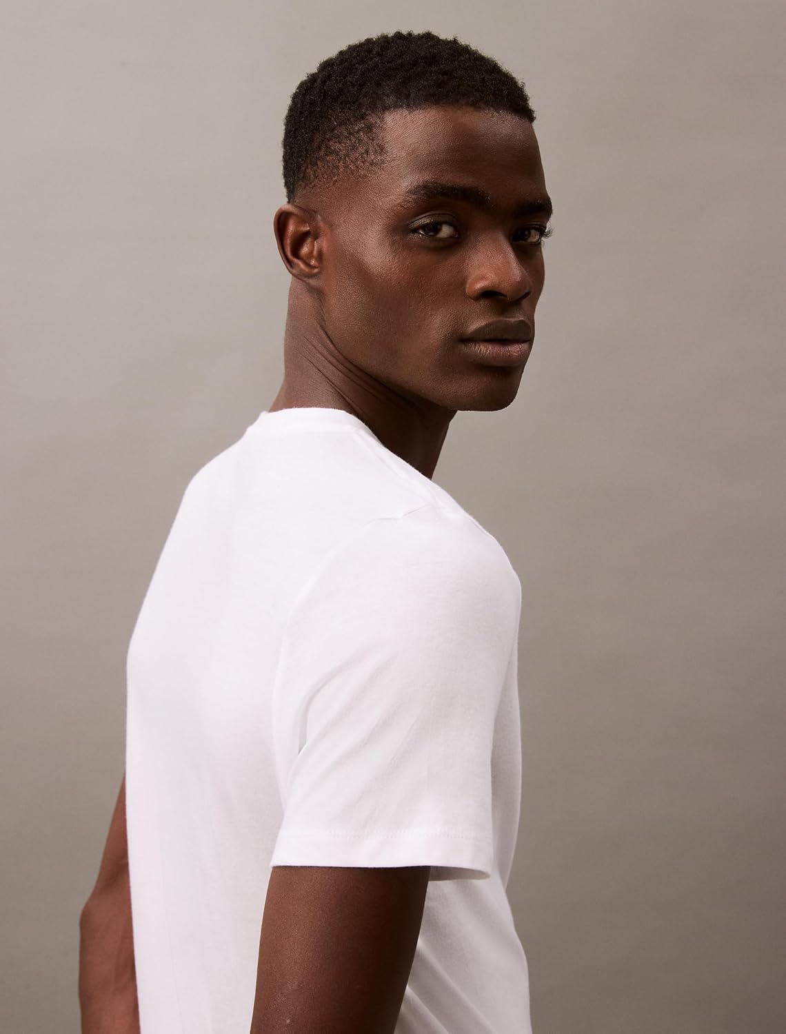 Комплект из 3 мужских классических хлопковых маек Calvin Klein, Black, Grey Heather, White Crewneck — фото 3