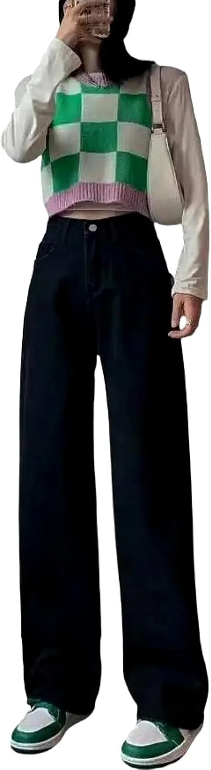 

Женские джинсы Straight Tube с низкой посадкой и эластичным поясом