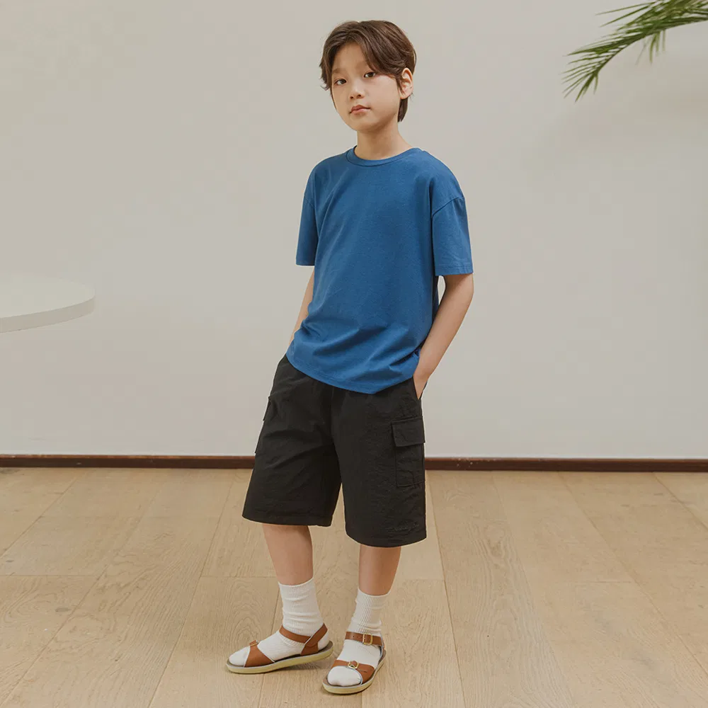Детская футболка Soft Modal Half синего цвета от Wednesdayoasis Kids — фото 4