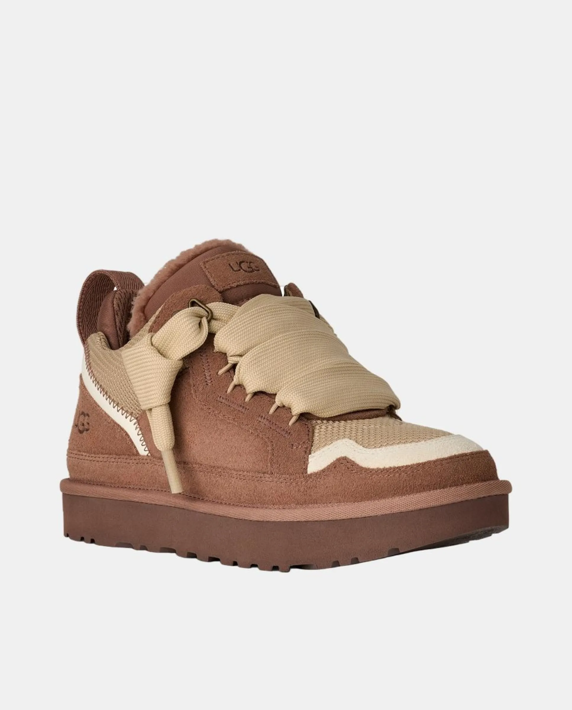 Женские спортивные шнурки LOWMEL из кожи с подошвой EVA Ugg, коричневый — фото 2