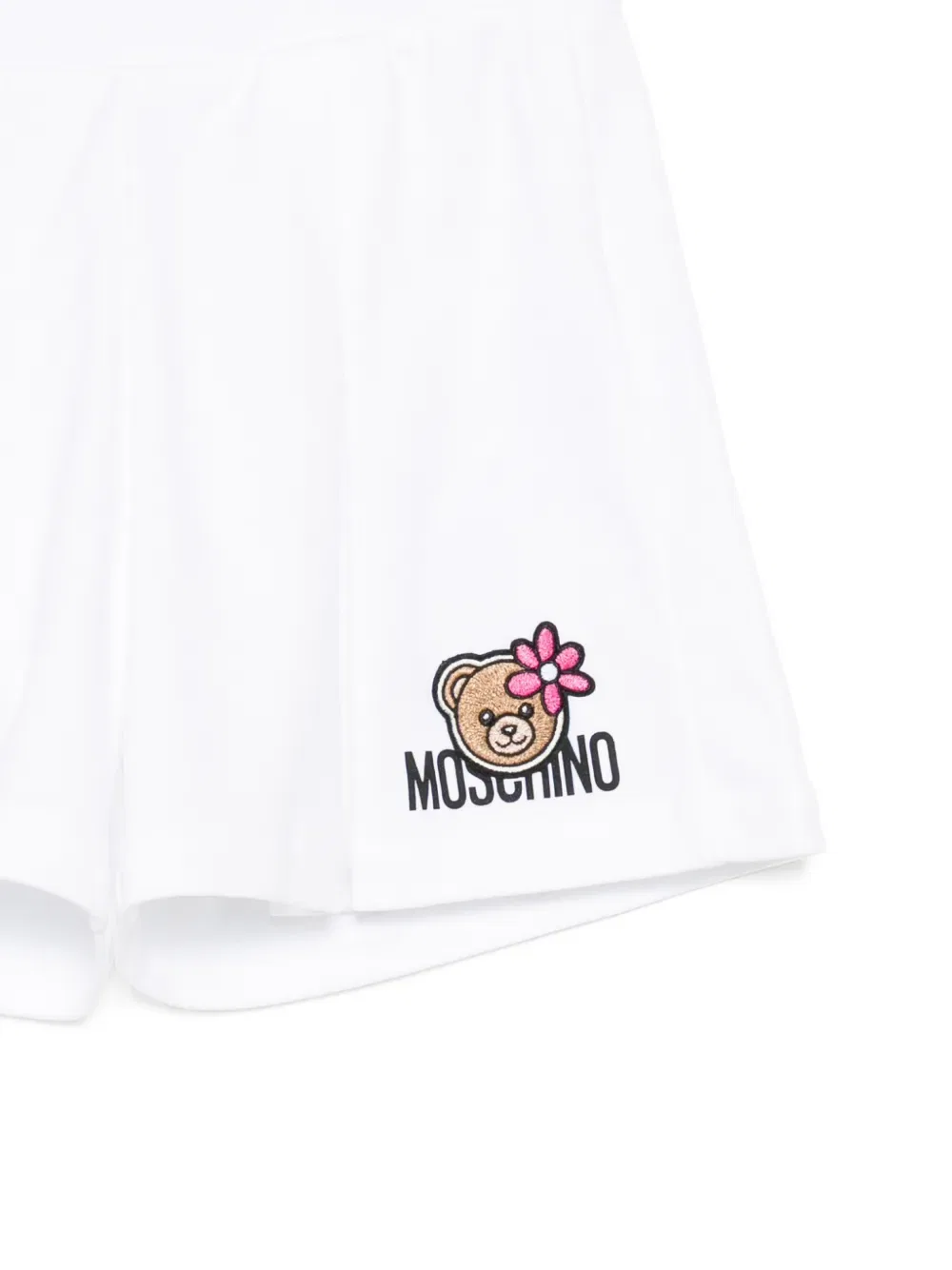 Шорты с вышивкой "мишка Тедди" Moschino Kids, белый — фото 3