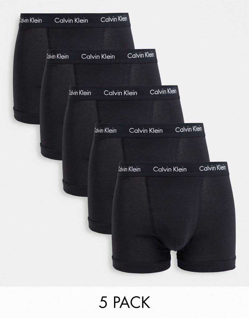 

Набор из 5 черных хлопковых трусов-стрейч Calvin Klein