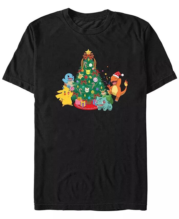 

Футболка мужская с короткими рукавами Pokemon Christmas Tree Fifth Sun, черный