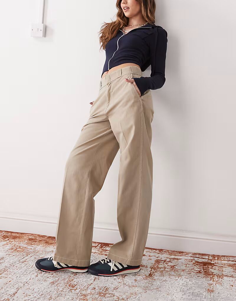 

Свободные широкие рабочие брюки Dickies Riverbend светло-коричневого цвета
