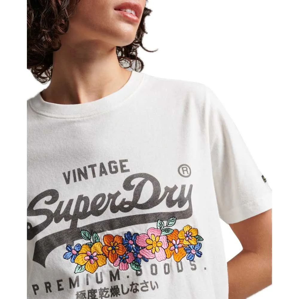 Футболка Superdry Vintage Vl Prem G Floral, бежевый — фото 2
