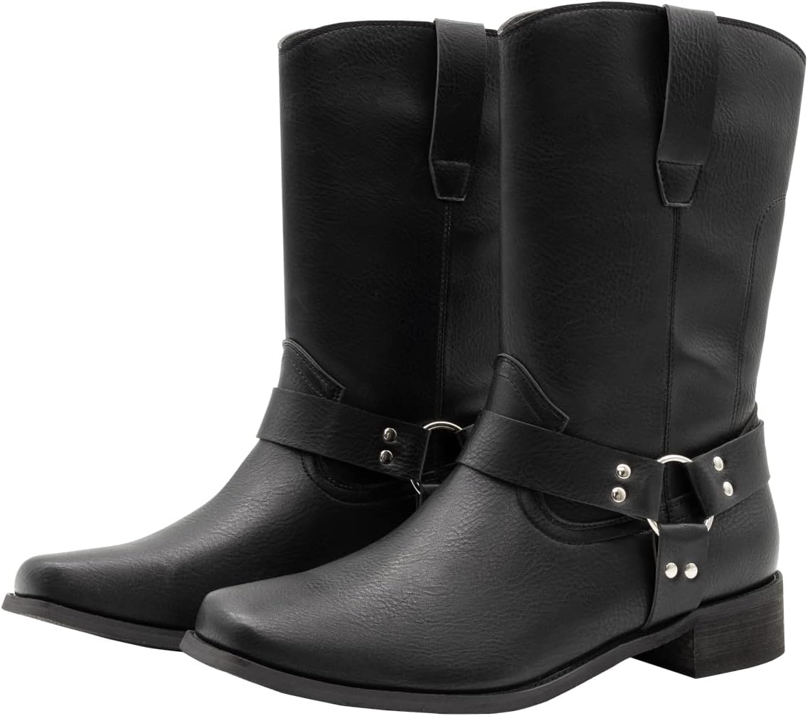 

Мужские черные ковбойские сапоги Searchers SC200916BKXL с пряжкой, стиль вестерн или мото, размер XL, 12/13