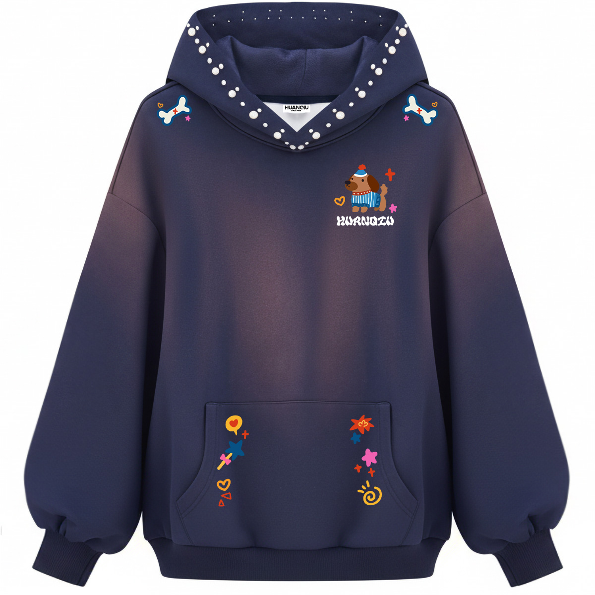 

Толстовка Unisex Hooded Moderate Others HUANQIU, темно-синий