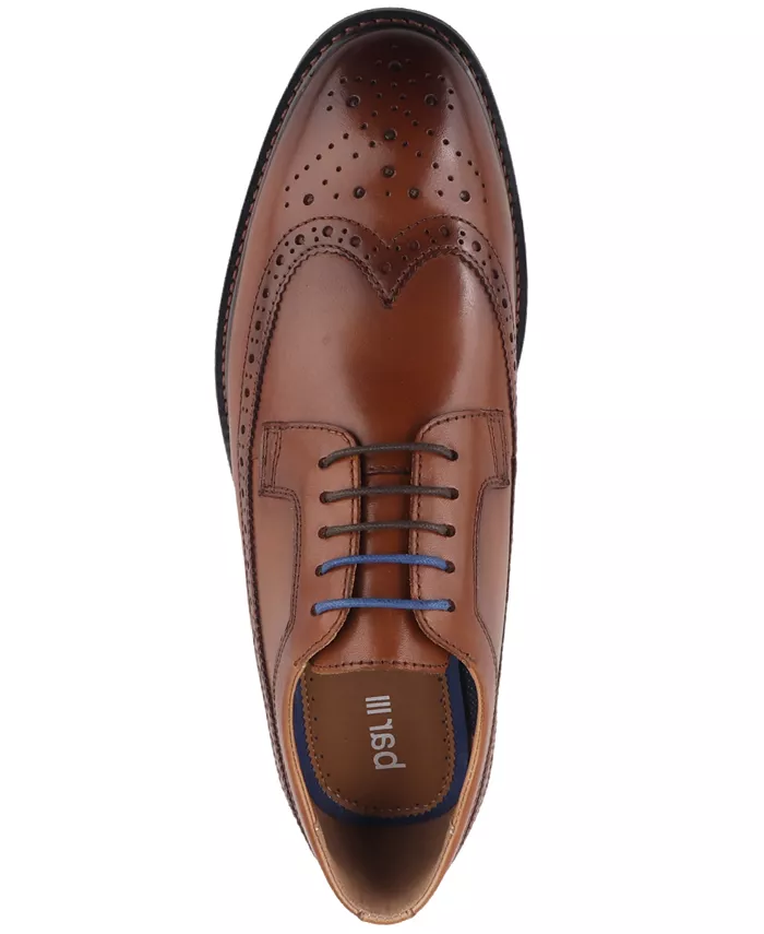 Мужские кожаные классические туфли Asherr Long Wing Brogue Bar III, коричневый/бежевый — фото 3