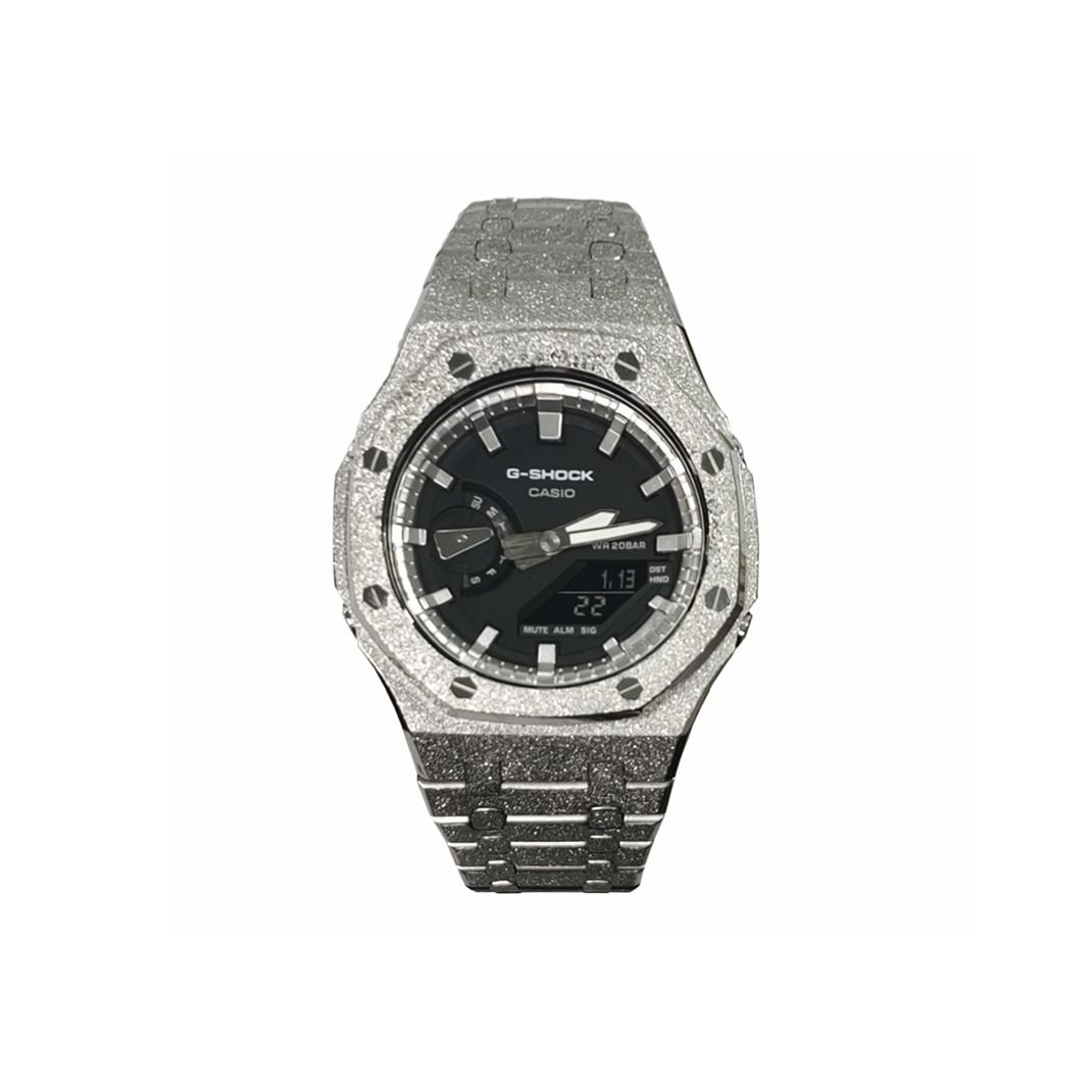 

CASIO Часы Unisex Liquid Crystal/Analog Dual Display Series 44mm Black Watch, Sparkling Silver Steel
