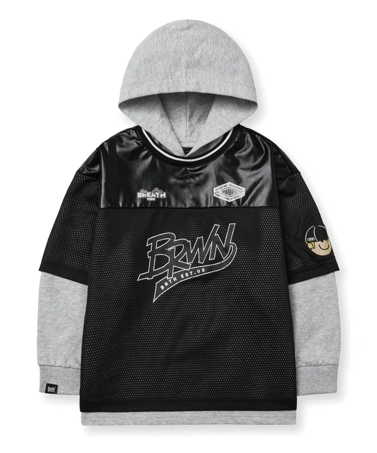 Детское чёрное худи с многослойным эффектом от Brownbreath Kids — фото 2