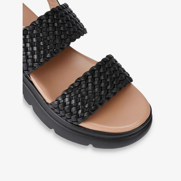 Сандалии кожаные Carvela Comfort Krypton с плетеными ремешками, черный — фото 3