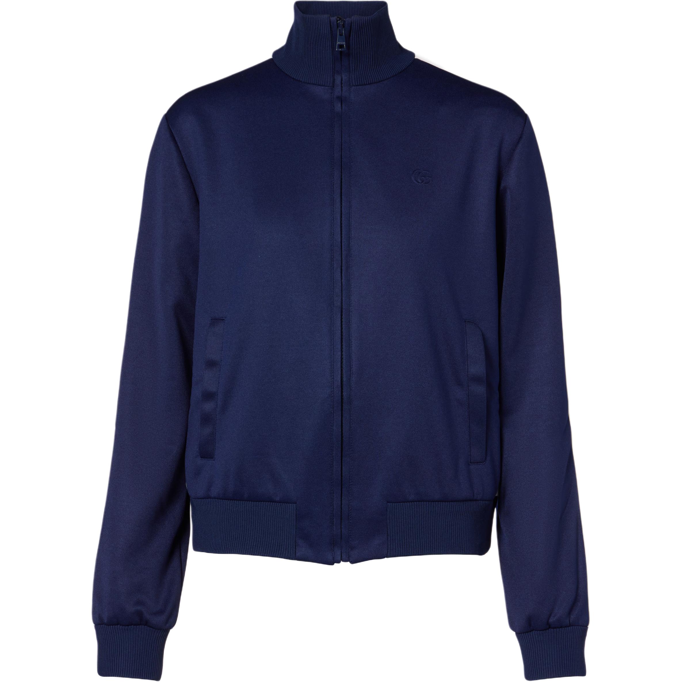 

GUCCI Техническая футболка-куртка на молнии с вышивкой, Dark Blue