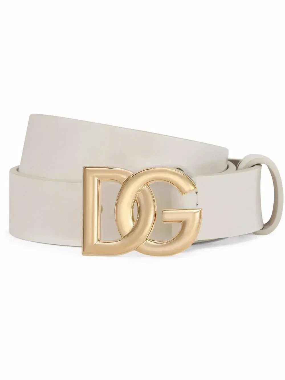Лакированный ремень с логотипом DG Dolce & Gabbana Kids, белый