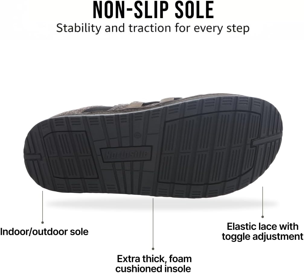 Мужские тапочки Northside Rainier Mid Camp - стеганые домашние и тапочки с подошвой из пены EVA, мягкой подкладкой и высоко сцепляющей подошвой, водоотталкивающая уютная обувь, Dark Stone — фото 3