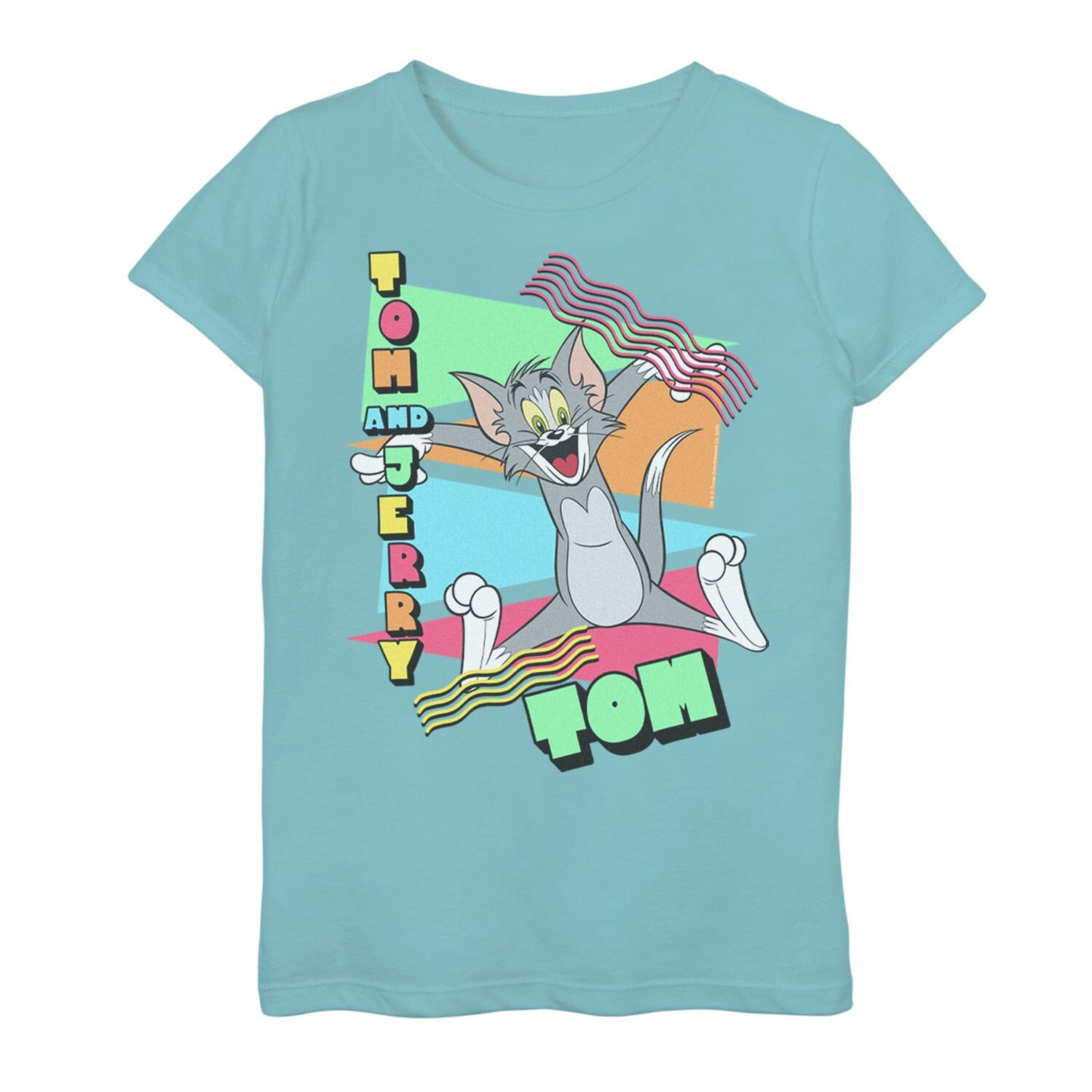 

Футболка с треугольным рисунком 90-х годов Tom & Jerry для девочек 7–16 лет Licensed Character