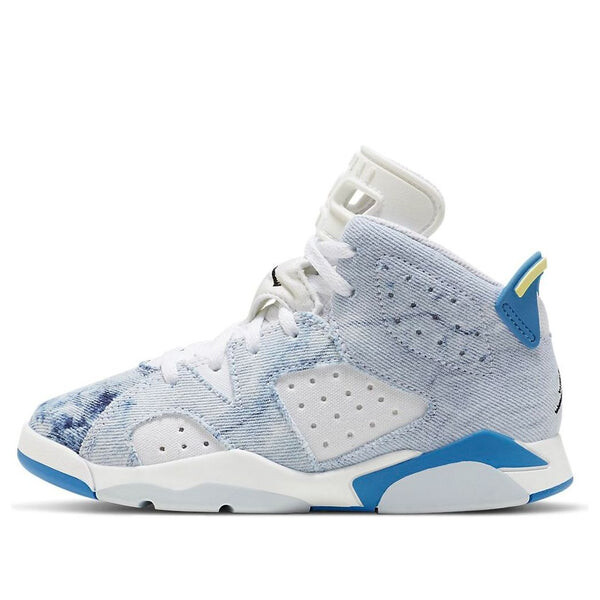 

Кроссовки 6 retro 'washed denim 2022' Air Jordan, белый