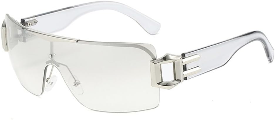 

Модные солнцезащитные очки без оправы для женщин и мужчин, с золотистыми шарнирами, цветными поликарбонатными линзами, стильные очки с защитой от УФ-излучения UV400 MTZJH, C6