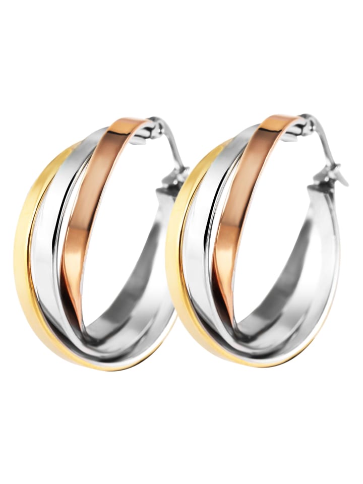 

Adeliás Женские серьги - Серьги-кольца из нержавеющей стали серебристого цвета