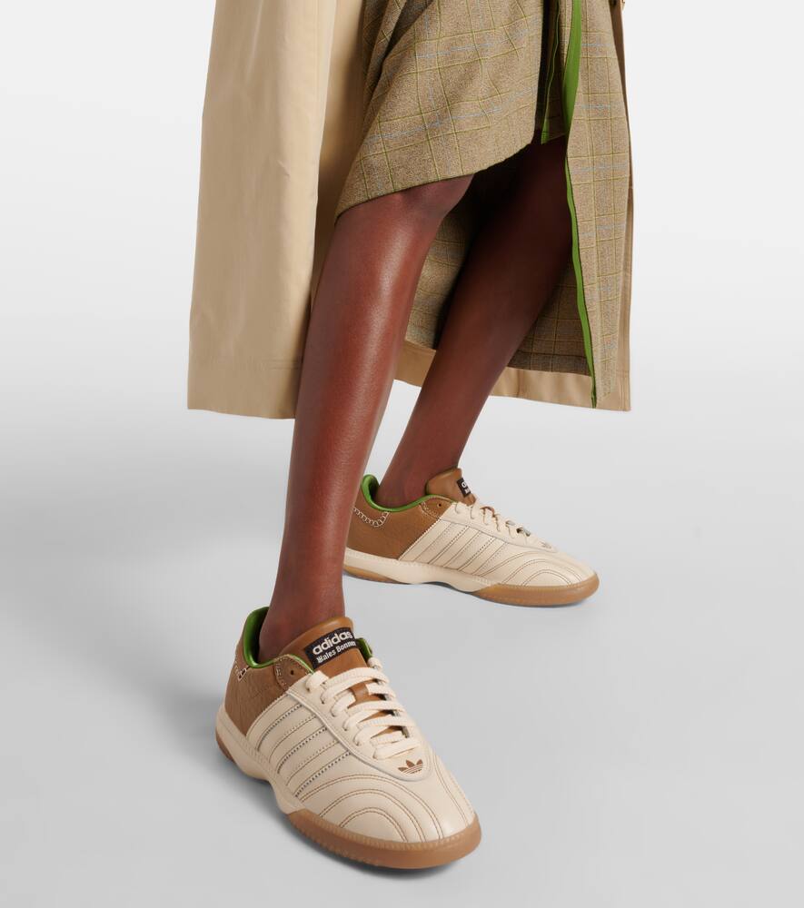Кожаные кроссовки Wales Bonner Samba Adidas, Wonderwhite/Rawdesert/Crewgree — фото 4