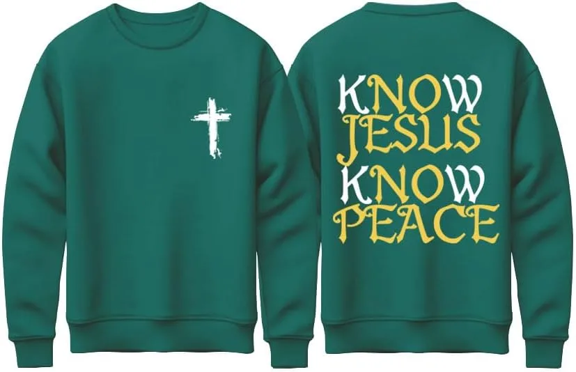 

Толстовка Know Jesus Know Peace, без капюшона, для женщин и мужчин Kzggs