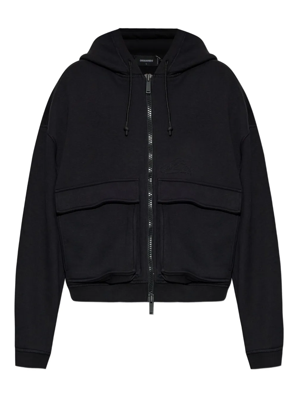 

Куртка с капюшоном в рубчик DSQUARED2, черный
