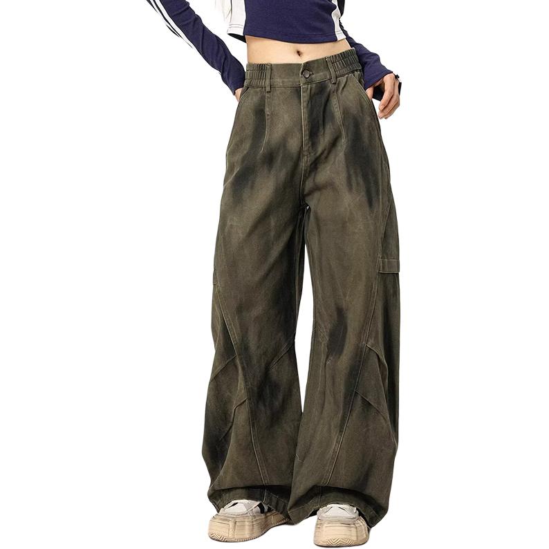 

ZIAREL Джинсы Unisex Green Moderate Wide Leg