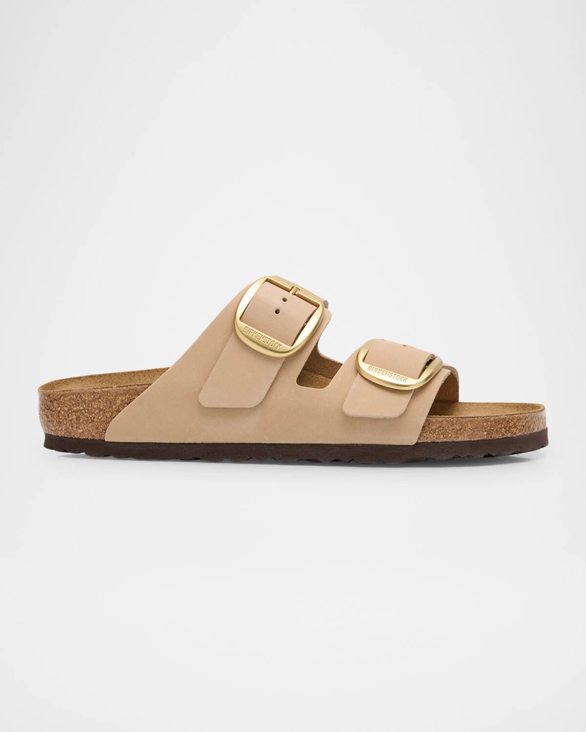 Кожаные шлепанцы с двойной пряжкой Arizona Birkenstock, цвет Sandcastle