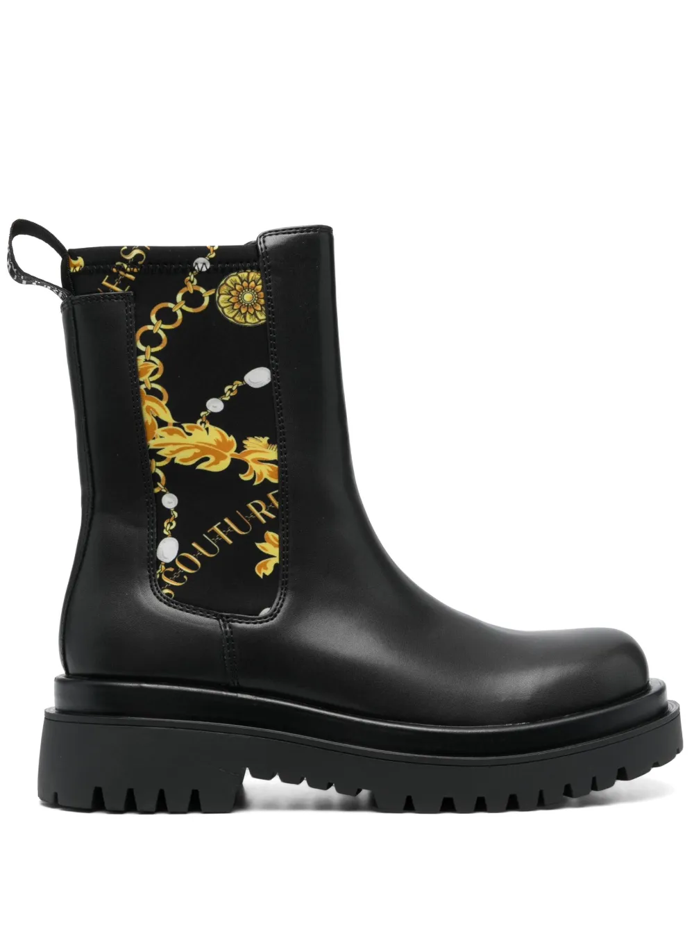 Ботинки с принтом Baroque Versace Jeans Couture, черный