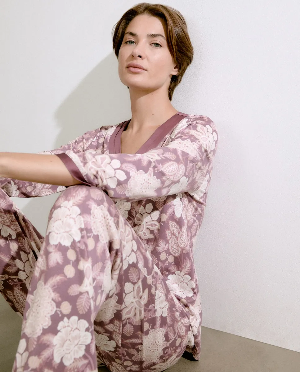 

Пижама с цветочным принтом и V-образным вырезом Énfasis, розовый