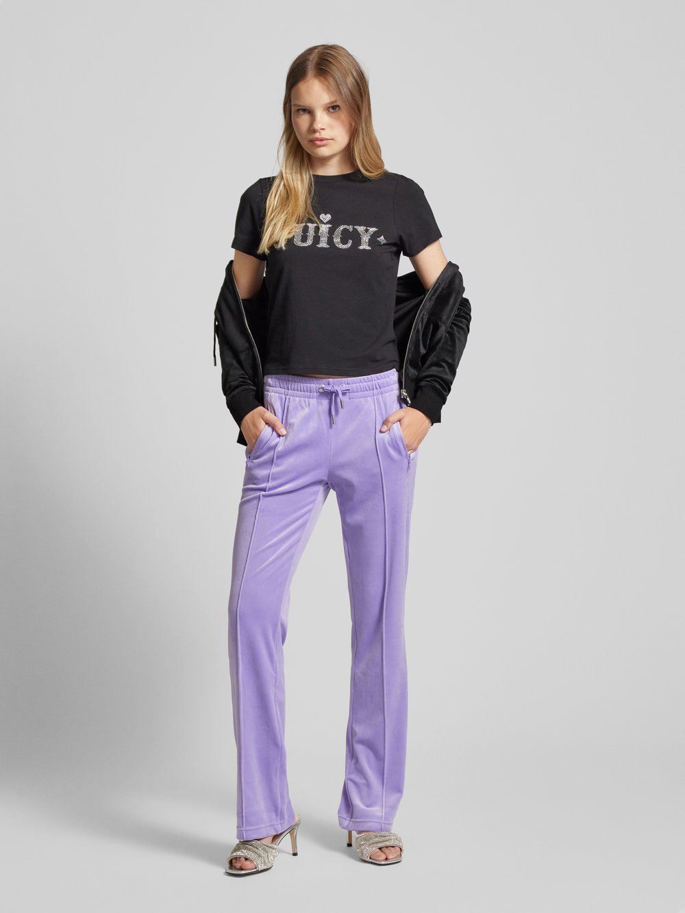 

Толстовка с вышитой этикеткой, модель «ROBERTSON» Juicy Couture, черный