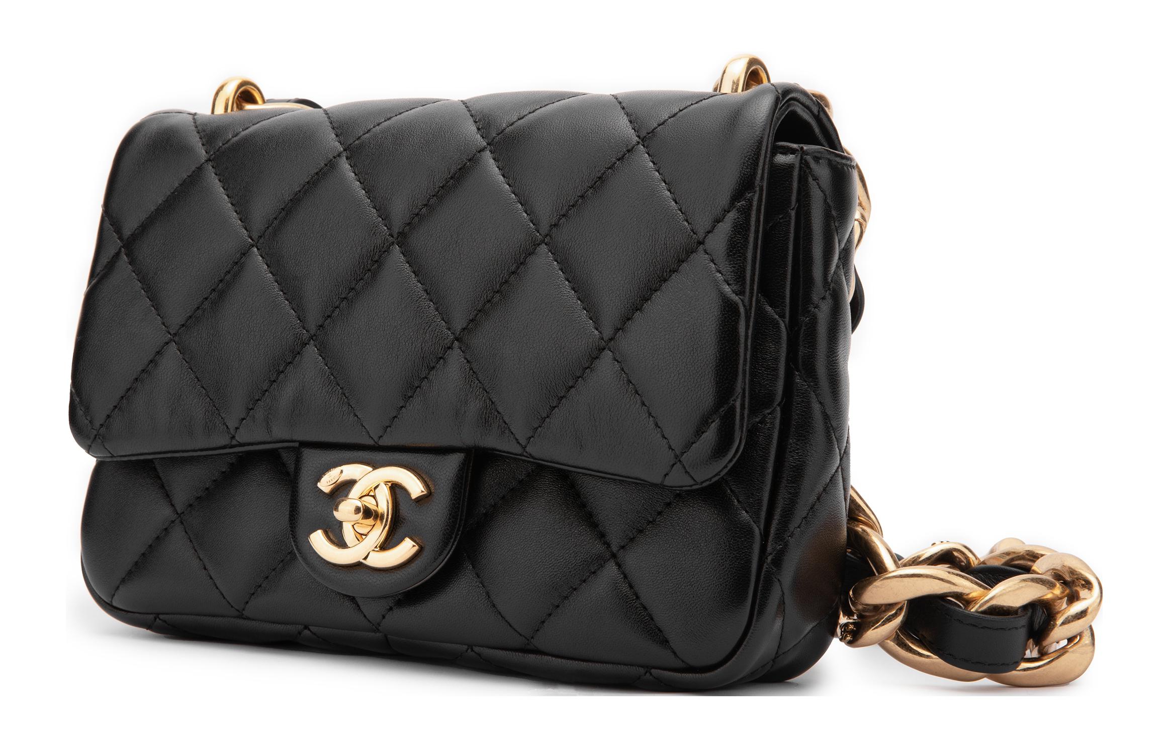 CHANEL Сумка-клатч из овчины, женская маленькая, черная — фото 4